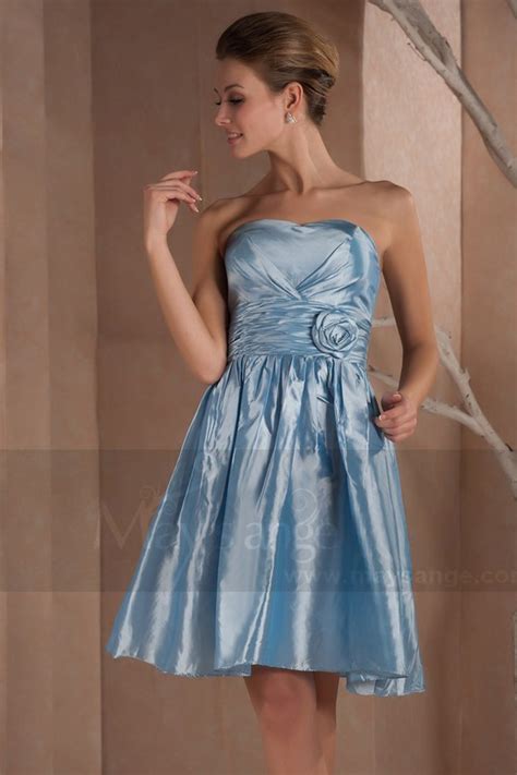 Light Blue Satin Homecoming Dress