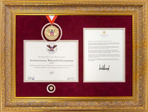 U.S. President's Volunteer Service Award 2019 - International WeLoveU Foundation