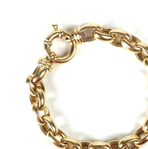 Bracelet Souple En Or Jaune 18K 750 Oo Maille Jaseron Important