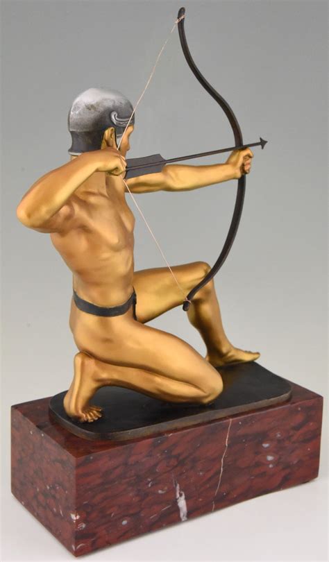 Antique Bronze Sculpture Of A Male Nude Archer Deconamic