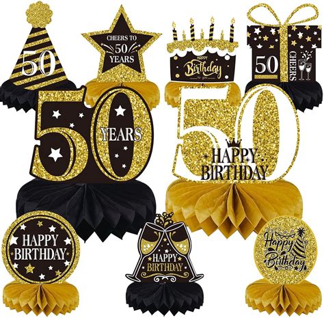 Buy 9 Pieces 50th Birthday Decoration 50 Years Birthday Centerpieces