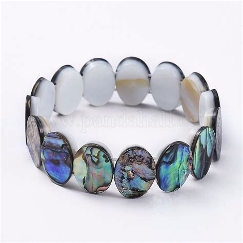 Wholesale Natural Abalone Shell Paua Shell Stretch Bracelets