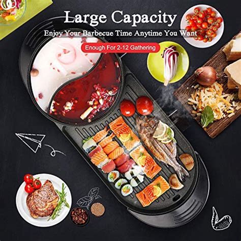 Hot Korean Pan Grill Bbq Grill Nonstick Pan With Shabu Shabu Electric Large Bbq Steamboat Hot