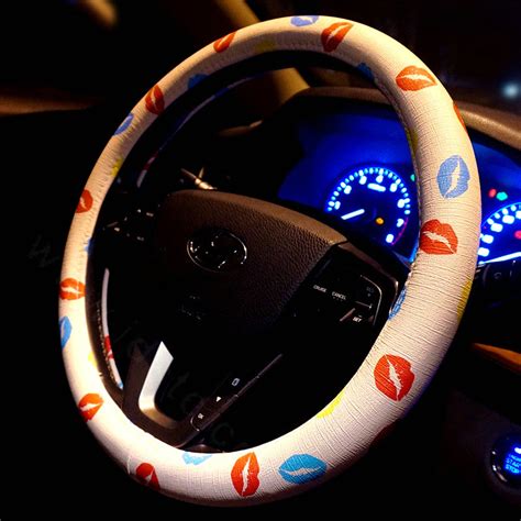 Buy Wholesale Personalized Lips Print Car Steering Wheel Covers PU