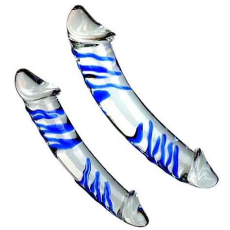 Double Penitration Ended Glass Dildo Cute Sissy