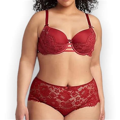 Cacique Intimates And Sleepwear Cacique Seriously Sexy Collection Boost Balconette Bra 48c Red