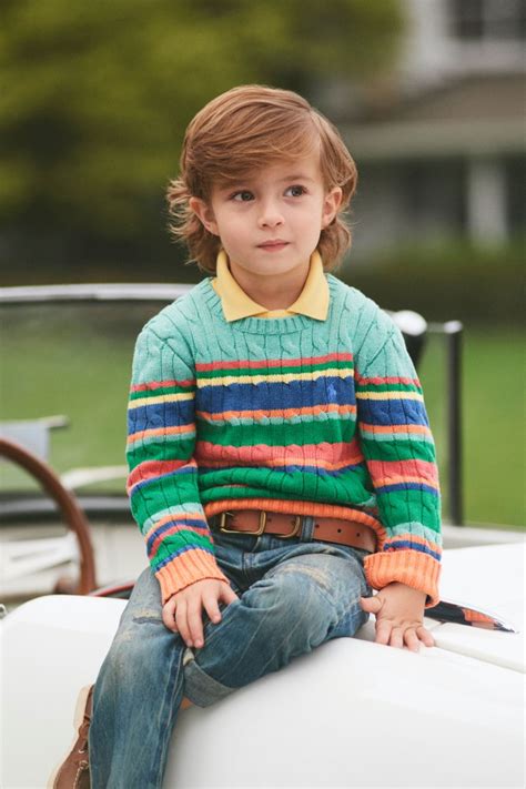 Our cable-knit sweater will take him through the season in pure Polo ...