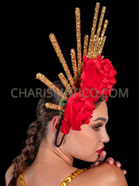 Day of the Dead Red Rose Flower Crown Headpiece