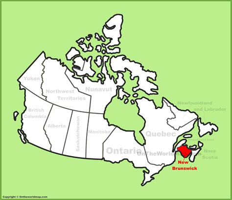 New Brunswick location on the Canada Map - Ontheworldmap.com