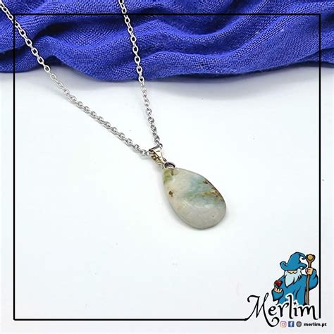 Pingente Pedra Larimar Em Gota Merlim Merlim Pt