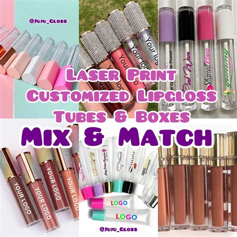 Custom LOGO Printed Lipgloss Tubes And Boxes Laser Print Wholesal Lip