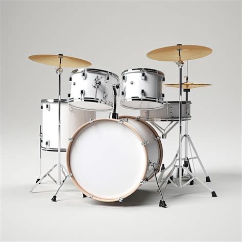 Premium AI Image | Clean White Drum Set and Sticks