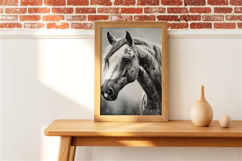 Black and White Horse Print Horse Wall Art Decor in Monochrome Horse ...