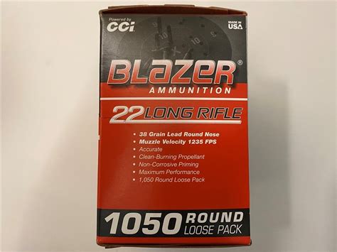 CCI .22LR 38gr Blazer Brass Round Nose Bulk 22lr Ammo 22LR 1050RDS