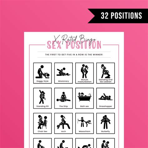 Sex Position Bingo Game Galentines Day Dirty Bachelorette Party Game