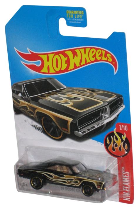 Hot Wheels HW Flames 2015 Black 69 Dodge Charger Toy Car 1 10 Walmart