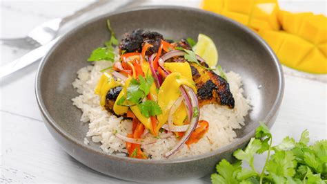 Curried Chicken With Mango Salad And Coconut Rice Andys East Coast