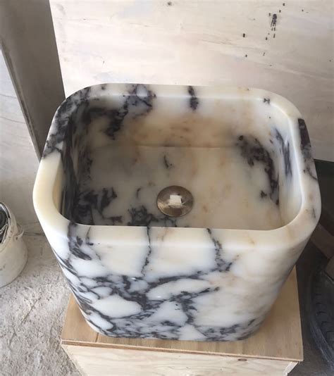 Calacatta Viola Marble Sink Wall Mount Marble Sink Marble Etsy