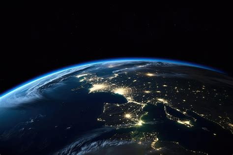 Lamérique Du Sud Sur La Planète Terre La Nuit Avec Des Lumières De La