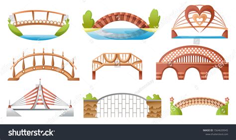 Bridge Vector Urban Crossover Architecture Bridge Construction Stock