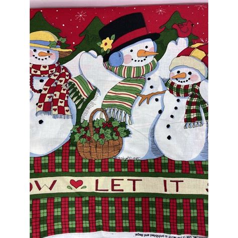 Susan Winget Christmas Snowman Fabric Traditions Etsy