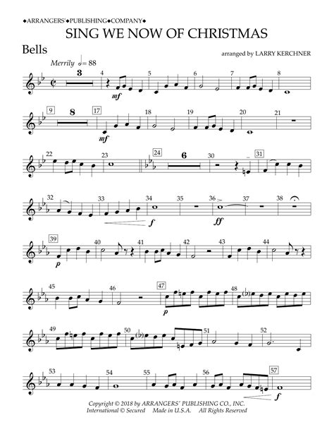 Sing We Now Of Christmas Arr Larry Kerchner Bells By Traditional