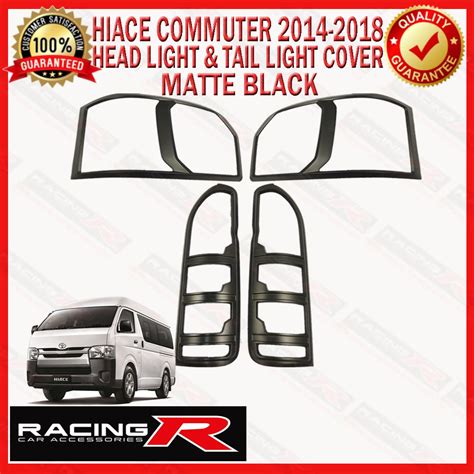 Hiace Commuter Head Light And Tail Light Cover Matte Black