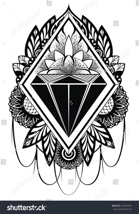 Diamond Tattoo Stock Vector (Royalty Free) 334054481 | Shutterstock