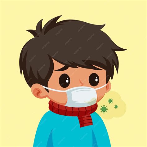 Premium Vector | Cartoon design concept of a man coughing