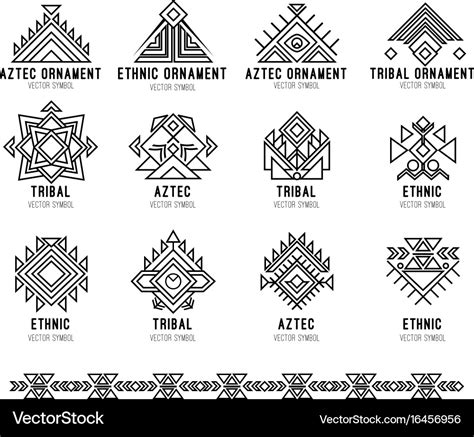 Native Tribal Icon Set Royalty Free Vector Image