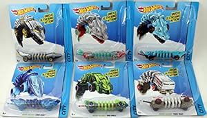 Amazon Hot Wheels City Mutant Machines Set Of Skullface Robo Wheels Street Shark