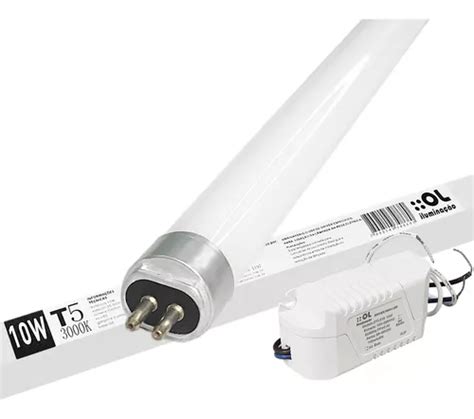 Lampada Tubo Led T5 10w 3000k Branco Quente Tubolar Tubular