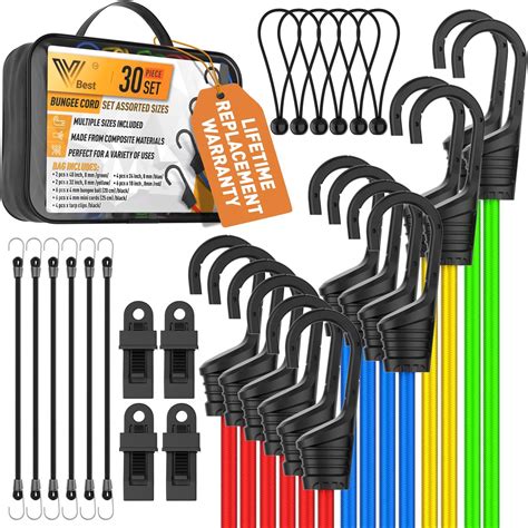 Pack Premium Grade Heavy Duty Outdoor Bungee Cords With Hooks