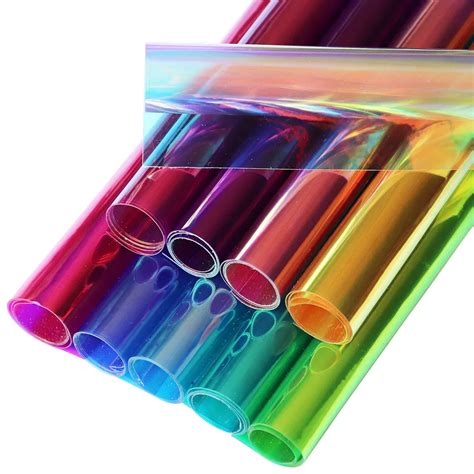 X Cm Roll Holographic Iridescent Transparent Clear Tarpaulin Vinyl