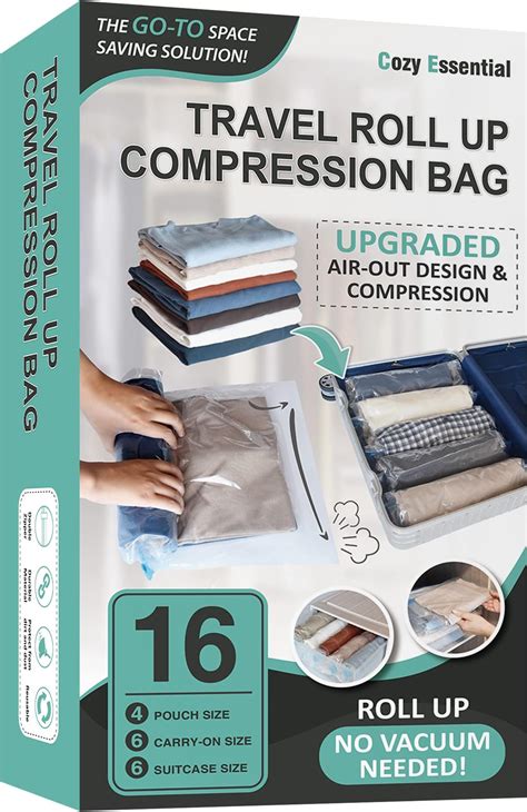 Amazon JIEHET Compression Bags For Travel No Vacuum 15 Pack Space