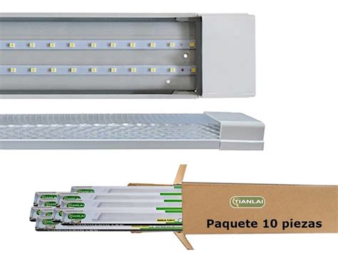 Regleta Tubo Led Doble W Base Integrada Aluminio Pack Env O Gratis