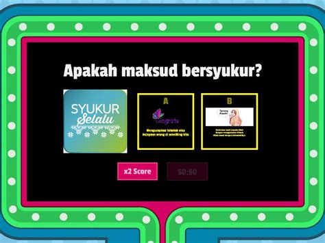 PENDIDIKAN ISLAM TAHUN 3 ADAB MARI BERSYUKUR Gameshow Quiz