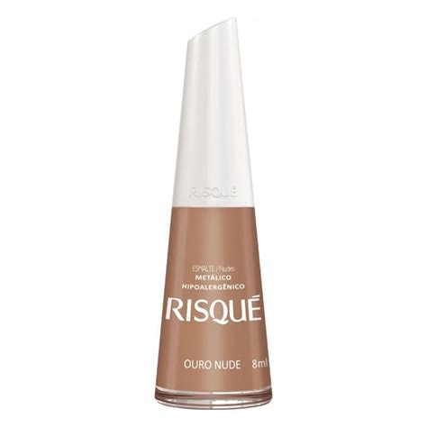ESMALTE RISQUE COMERCIAL ML METALICO NUDE OURO Cadan