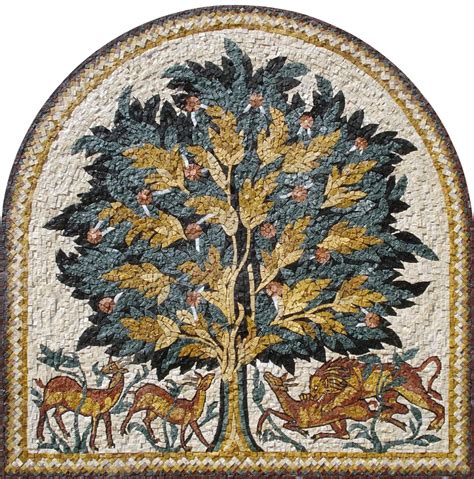 Arched Tree Of Life Mosaic Mosaic Natural