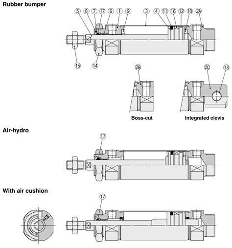 Air Cylinder Smc Type Stainless Pneumatic Cylinder Cdm B Mini Pneumatic