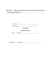 NETW204 Lab 7 Docx Lab Title Configure And Verify NAT For Given