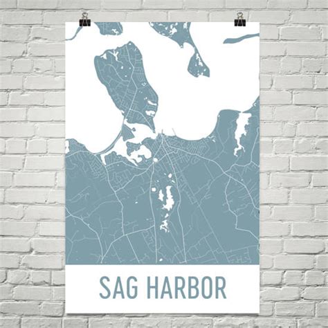 Aeticon Canvas Sag Harbor Map, Sag Harbor Art, Hamptons Print, Sag