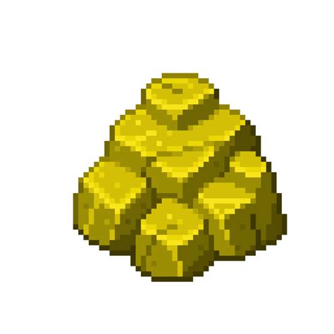 An Bit Retro Styled Pixel Art Illustration Of A Yellow Stone Boulder