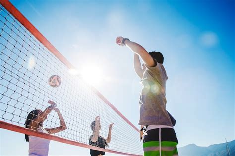 Scène De Beach Volley Avec Effet Bokeh Photo Premium