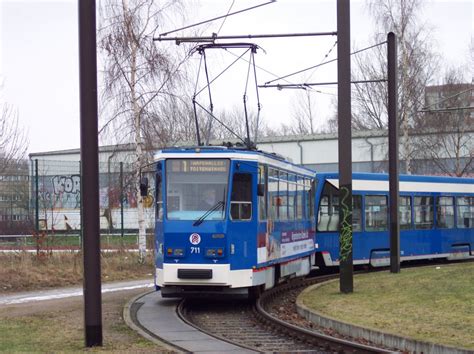 Tatra T6A2 Nr 711 Der RSAG Rostock Auf Der Linie 1 Unterwegs In Der