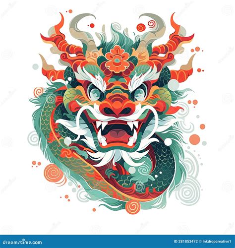 Chinese Dragon Abstract Illustration Chinese Year Of The Dragon Stock