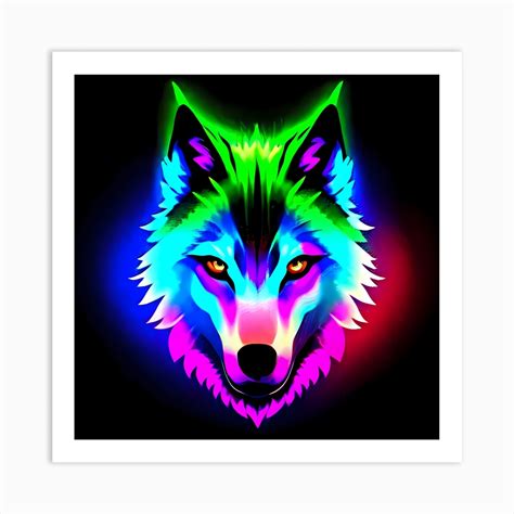 Neon Wolf, Neon Wolf Art, Neon Wolf Art, Neon Wolf, Neon Wolf Art Print ...