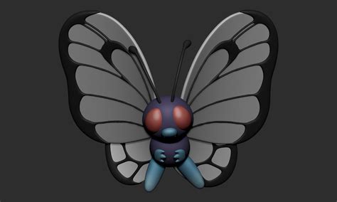 Pokemon Caterpie Metapod And Butterfree With 2 Poses 3d Model 3d