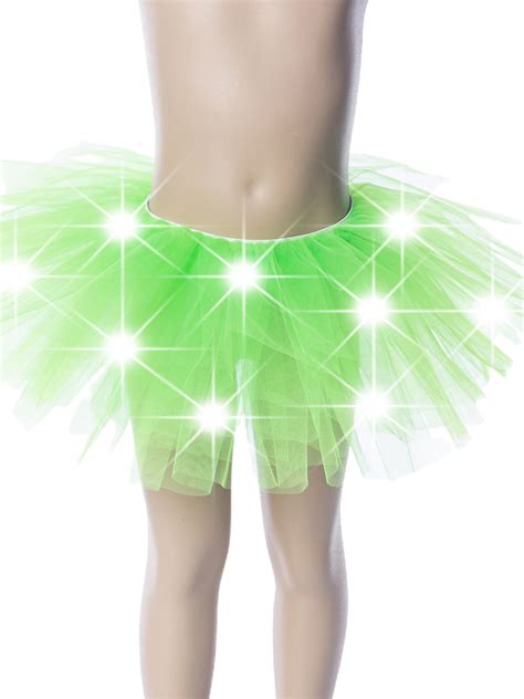 Girls LED Tutu Ballet Dancing Skirt Luminous Christmas Party Tulle ...