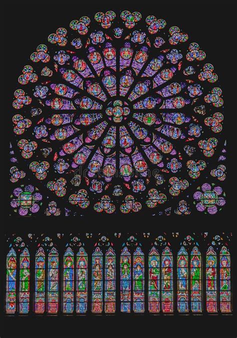 South Rose Window Notre Dame Paris Stock Photo - Image: 47410638